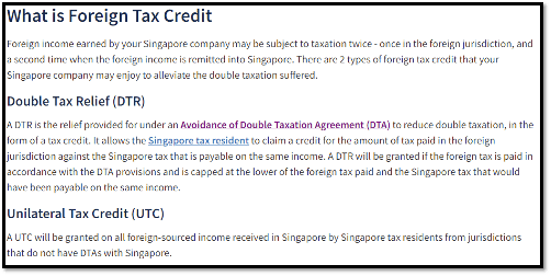 Singapore Foreign Tax Credit